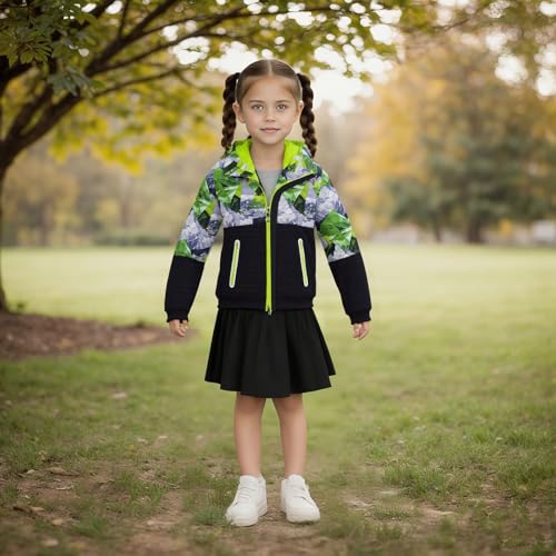 Boys Girls Rain Jacket Lightweight Waterproof Hooded Fleece Lined Raincoat Loose Fit Windbreakers for Kids3