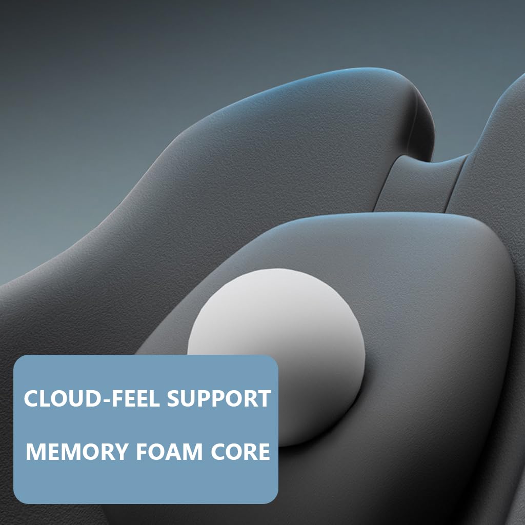 Almohada reposacabezas Coche para LINCO Nautilus 2018-2021, Espuma viscoelástica diseño ergonómico Afilado U Coche Espuma Memoria Accesorios,B-Black Grey
