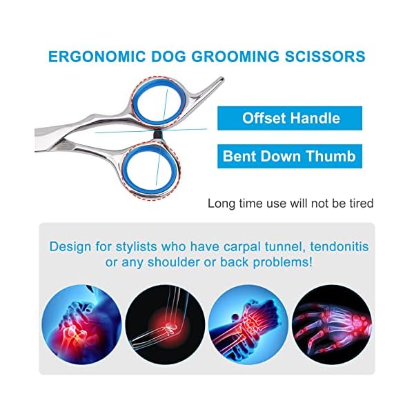Pet Grooming Scissors Set with Safety Round Tip, Dog Cat Grooming Scissors, Stainless Steel Dog Cat Grooming Shears (Curved Scissor) Pet Grooming Scissors Set with Safety Round Tip, Dog Cat Grooming Scissors, Stainless Steel Dog Cat Grooming Shears (Curved Scissor)