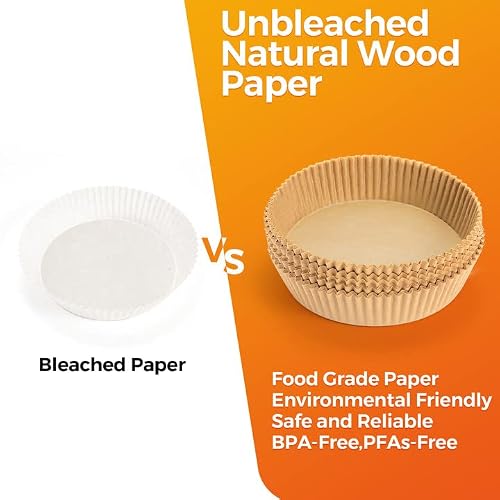 Air Fryer Paper Liners Disposable: 8 Inch Max Xl Large Cooker Air Fryer Disposable Paper Liners, 100Pcs Oil Proof Parchment Sheets Round Basket Bowl Liner For Baking Cooking Food From Vailnd #TOP5