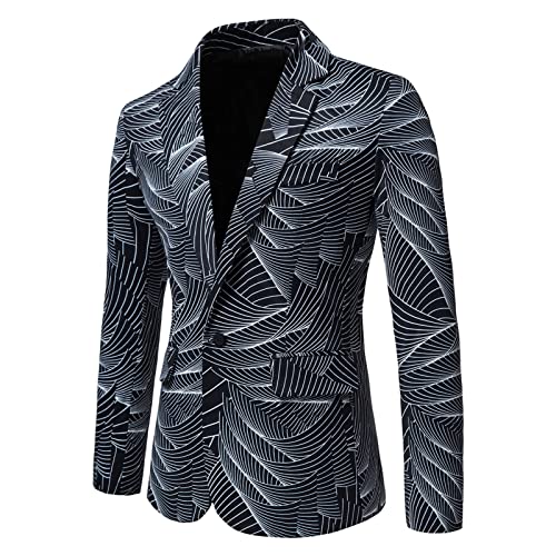 Mens Blazer, Gutori Men's One Button Suit Jacket Floral Print Slim Fit Casual Dinner Wedding Party Prom Business Coat L, Bblack Mens Blazer, Gutori Men's One Button Suit Jacket Floral Print Slim Fit Casual Dinner Wedding Party Prom Business Coat L, Bblack