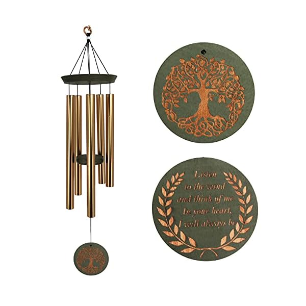Sympathy Wind Chimes Outdoor Double-Sided Engraved,36 Inch Memorial Wind Chimes for Loss of Loved One,Memory Wind Chime for Mother Father Grandma Husband,Tree of Life Memori Gift
