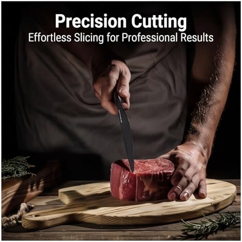 Image of McCook Knife Sets,German Stainless Steel Knife Block Sets with Built-in Sharpener, 15-Piece Razor-Sharp Kitchen Knives with Ergonomic Handles, Elegant Box for Gift, Black