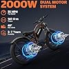 Electric Bike for Adults,2000W Peak Dual Motor ebike 35MPH E Bikes for Men Women,52V 20AH Battery, 67 Miles Range Ebike,26” Fat Tire Full Suspension E-Bike, Hydraulic Disc Brake Electric (Orange) #2