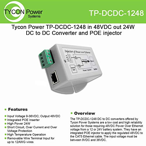 Convertisseur PoE 12V vers 48V Tycon TP-DCDC-1248 contre les chutes de tension