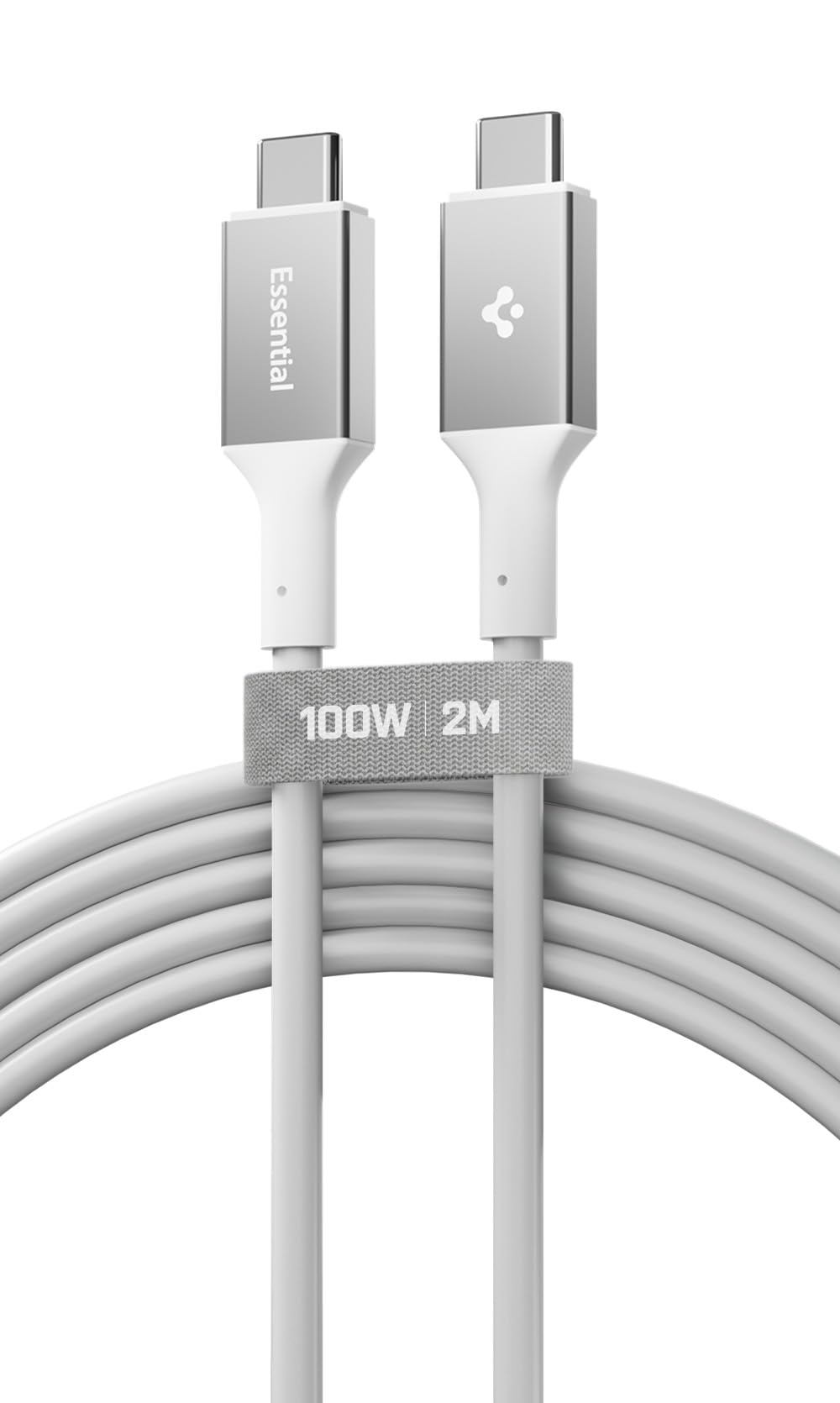 Spigen USB-C to USB-C 2 Metre Kablo 100W Güç/PPS 2.0 Super Hızlı Şarj / 5 Gbps (E-Marker Çip) Data Hızı/USB 3.2 Type-C Ekstra Dayanıklı MFI Lisanslı White - ACA08775