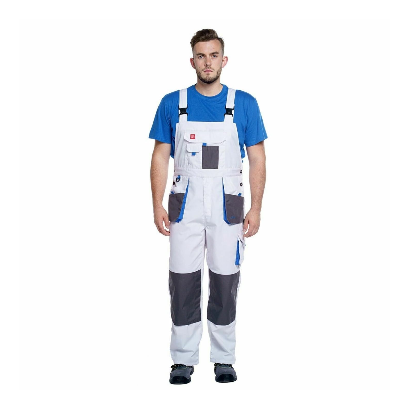 Clothing Estates Men's White Work Classic Trousers Bib And Brace Overalls Workwear Painters Decorators (38-40 Inch (56))