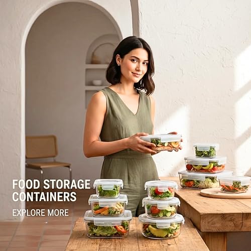Image of Altitude Borosilicate Glass Lunch Box Set with Bag & Jar, Set of 3 Leakproof Airtight Glass Food Storage Containers 370ml 640ml 1040ml, Microwave Oven Freezer Dishwasher Safe Tiffin Box