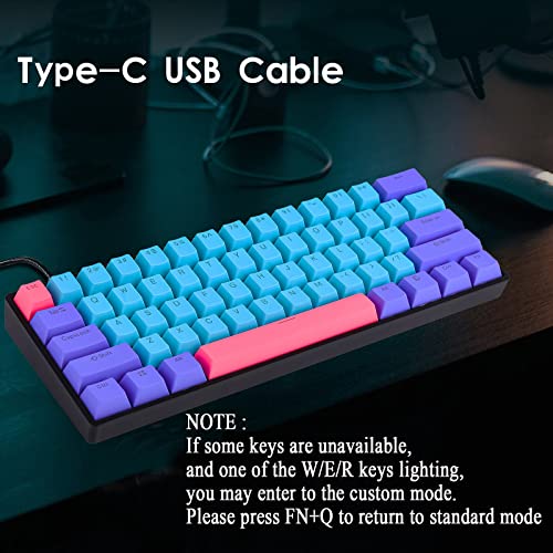 Image of Guffercty kred 60 Percent Keyboard Mechanical Red Switch Hot Swappable RGB Wired Gaming Keyboard with Backlit PBT Keycaps NKRO Type-C for PC Gamer (Gateron Optical Red, Joker)