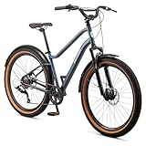Schwinn Vega CE Hybrid Bike, 27.5 Inch Mens and Womens Bike, 8-Speed Hybrid Bicycle, Foot-Down Geometry, Suspension Fork, High-Rise Handlebars, Wide Seat, Fenders, Adult Bicycle