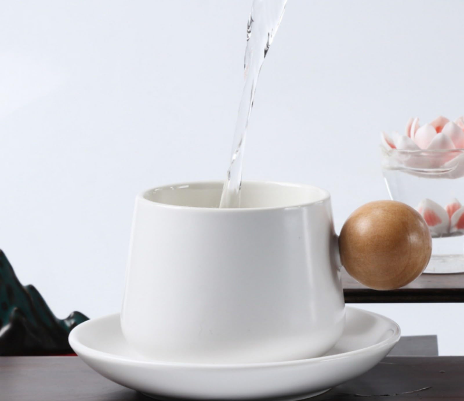 Taza de café decorativa portátil - Taza de viaje de 320 ml for leche, desayuno y bebidas festivas(White)