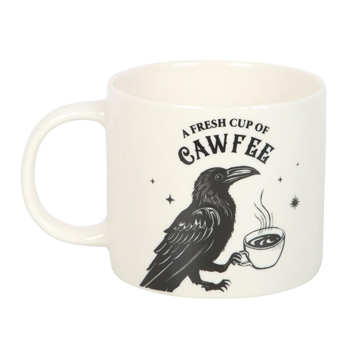 Something Different  Fresh Cup Of Cawfee Raven Mug - White