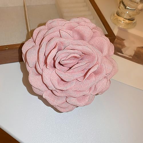 Pinza grande para el cabello con diseño floral rosa miniatura 4