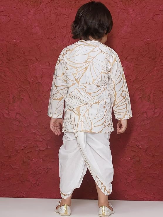 Image of AJ DEZINES Kids Ethnic Wear Pure Cotton Dhoti Kurta Set For Boys
