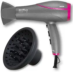 Secador de Cabelo Britânia 2100W Íons Bivolt com Difusor de Cachos