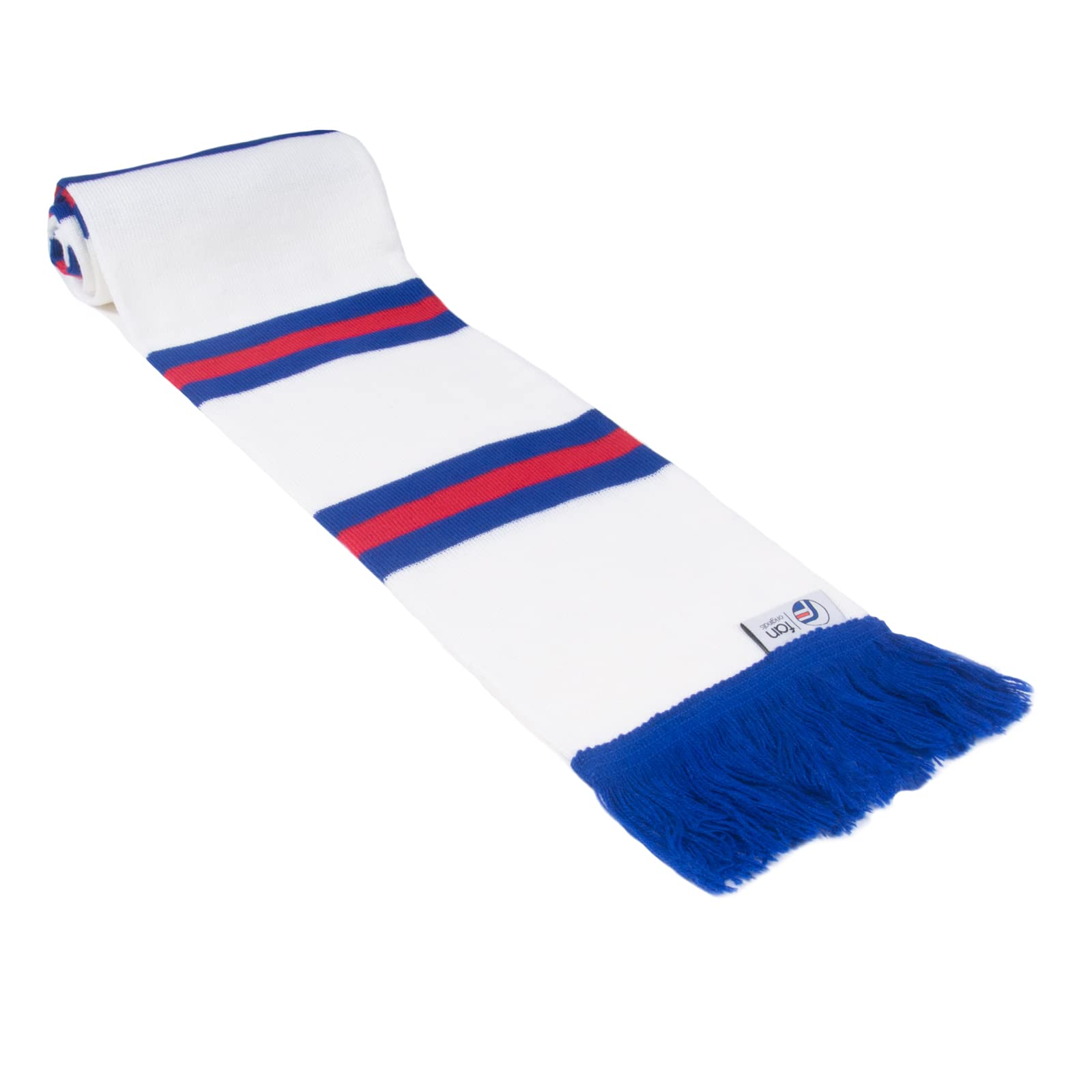 Fan Originals Retro Football Bar Scarf in Rangers Colours White Blue Red