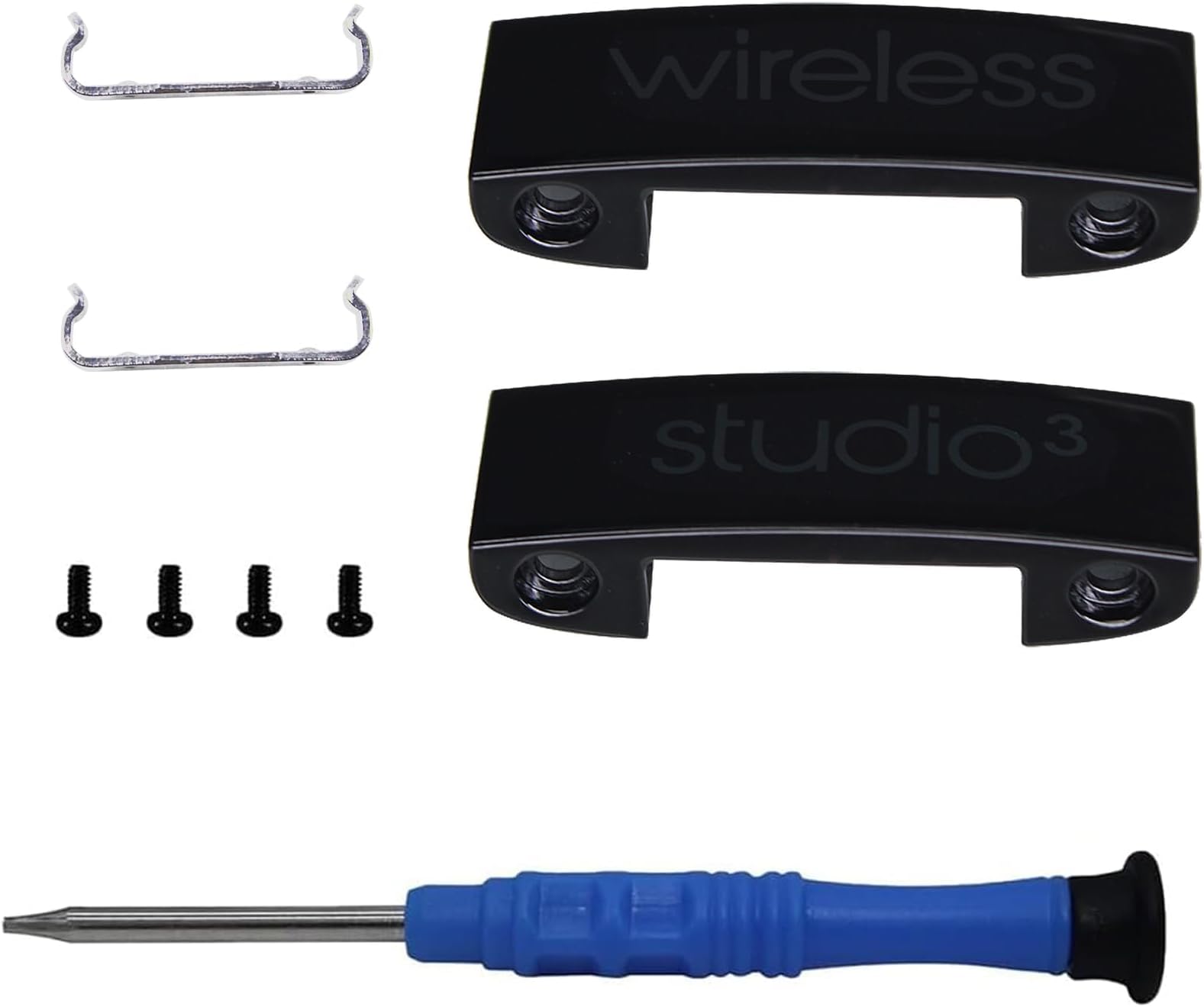 Adhiper Replacement Headband Metal Foldable Hinge Clip Cover Pin Repair Parts Set for Studio 3 Studio 3.0 Wireless Over-Ear Headphones (Black)