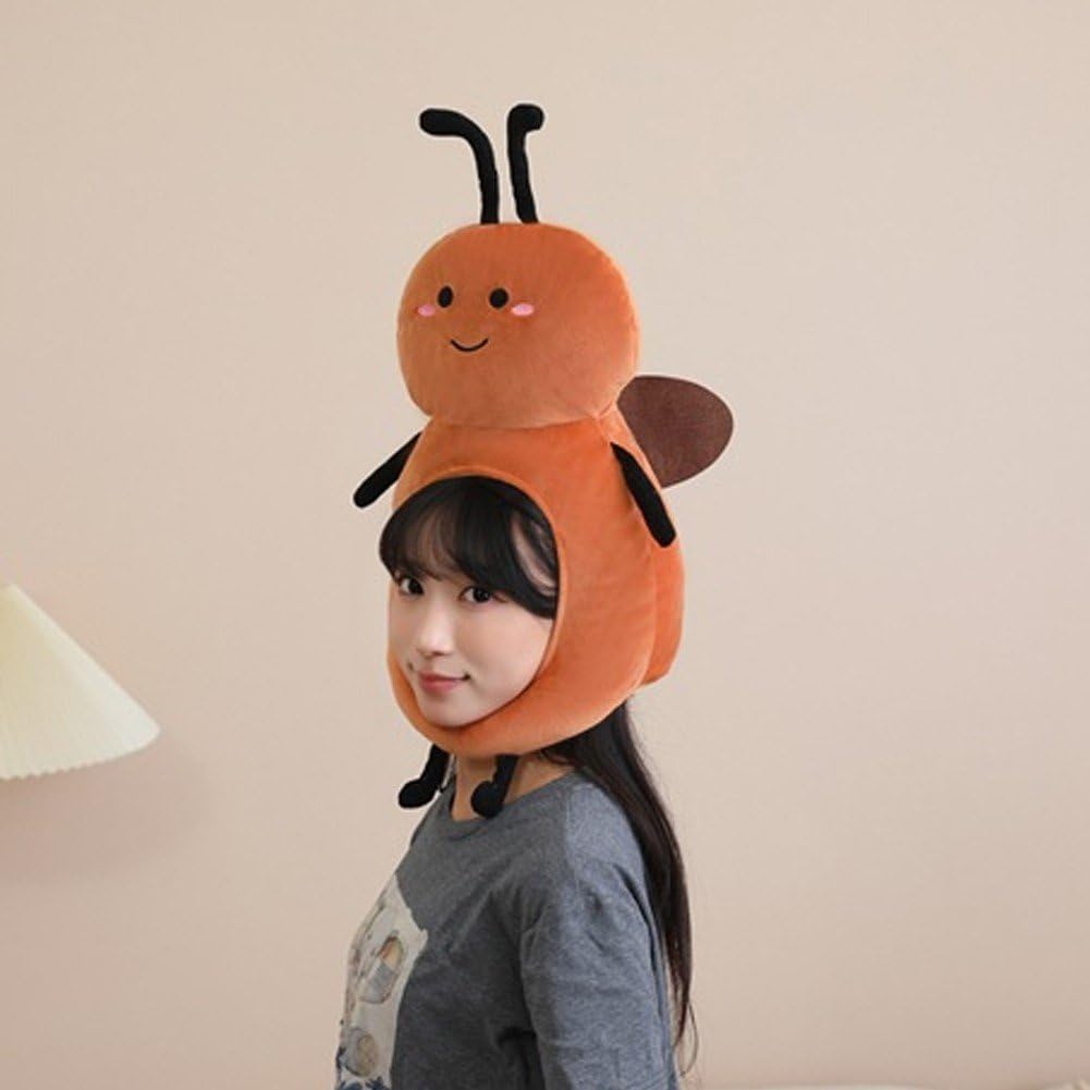 Zabawny kapelusz do przebrania karalucha, miękka pluszowa czapka, akcesoria na Halloween dla dorosłych, idealne na imprezy, cosplay i gry fabularne.