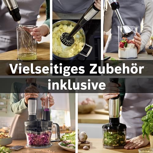 Bosch ErgoMaster Serie 6 staafmixer, MSM6M673, 1000 Watt motor, dynamische snelheidsregeling, QuattroBlade System Pro, accessoires inbegrepen - Afbeelding 4