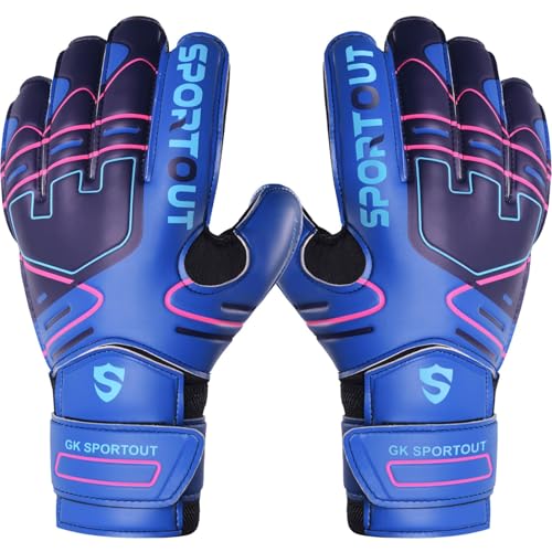 Sportout Youth&Adult Goalie Goalkeeper Gloves,Strong Grip for The Toughest Saves, with Finger Spines...