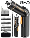 VIGRUE Cordless Screwdriver Set, 8V Max 10Nm Rechargeable Electric Screwdriver with 47 Accessories, 320RPM/10+1 Torque Setting power screwdriver kit, 2 Position Handle with LED Light