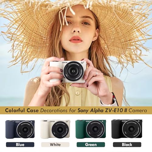 Funda de silicona suave para cámara Sony ZV-E10 II color blanco miniatura 6