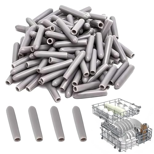 Pack de 200 Tapas Protectoras para Estantes de Lavavajillas Universal   Protección Antioxidante y Anti Rasguños en PVC Duradero, Instalación Fácil, Gris cesta lavavajillas universal cesto lavavajilla