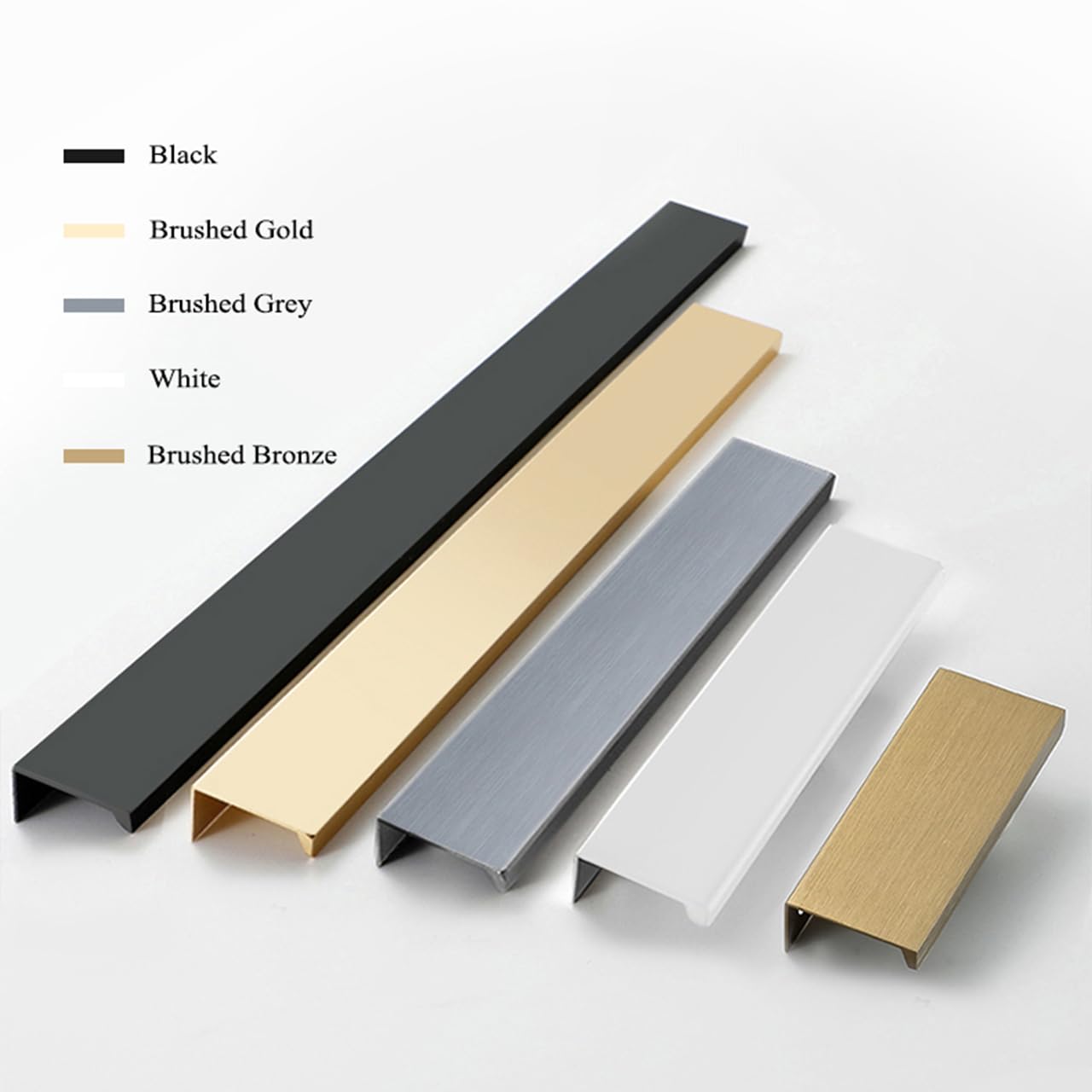 Tiradores Ocultos Aleación de Aluminio Manijas Para Muebles Armarios Cajones Tiradores Cocina Manijas Pomos de Puerta 2 Piezas (Oro Cepillado,Length 1200mm)