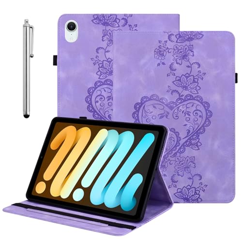 Étui en cuir synthétique violet premium pour iPad mini 7