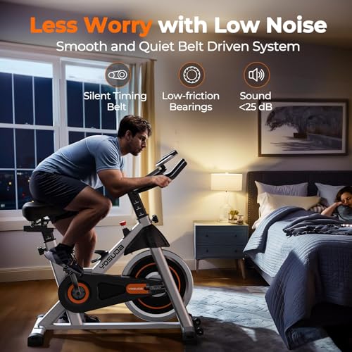 Foto de YOSUDA Exercise Bike, Brake Pad Stationary Bike for Home with Exclusive App, Magnetic Indoor Cycling Bike with 300 lb Weight Capacity, Low Noise, Tablet Holder and Fitness Courses for Weight Loss (imagen 5)