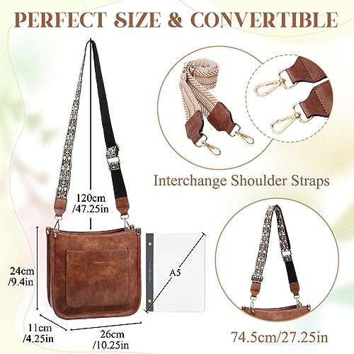 RAVUO Crossbody Bags for Women, Vegan Leather Shoulder Bag Fashion Ladies Handbags with 2 Adjustable Straps - Image 3