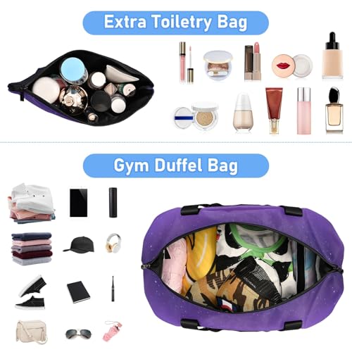 Travel Duffel Gym Sports Luggage Bag Expandable Large Capacity Black Cat Chasing Butterfly Sports Bag for Women and Men4