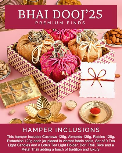 Image of Hyperfoods Dry Fruits Gift Pack for Bhai Dooj | Mixed Dry Fruits Combo Pack with Potli | Roasted Dry Fruit Gift Box | Bhai Dooj DryFruits Combo | Nuts and DryFruits Hamper Tray