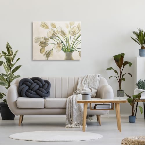 Image of Stupell Industries 'Tranquil White Tulip Bouquet'| Canvas Art | Stupell Industries | 40 x 30 Inches, Easy to Hang and Sturdy, Made in USA, by Eva Barberini