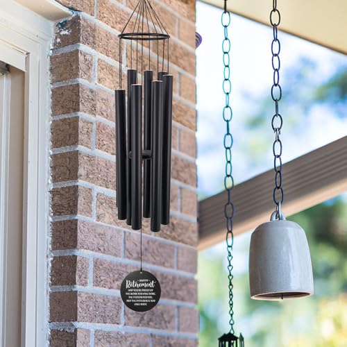 Image of Personalized Retirement Wind Chimes for Outside, 36 inch Happy Retirement Gift for Women, Men, Coworker, Colleague, Boss, Teacher, Nurse, Friend, Going Away Garden Patio Decor
