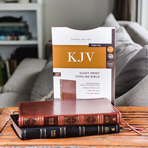 Image of KJV Holy Bible: Giant Print Thinline Bible, Black Leathersoft, Red Letter, Comfort Print (Thumb Indexed): King James Version