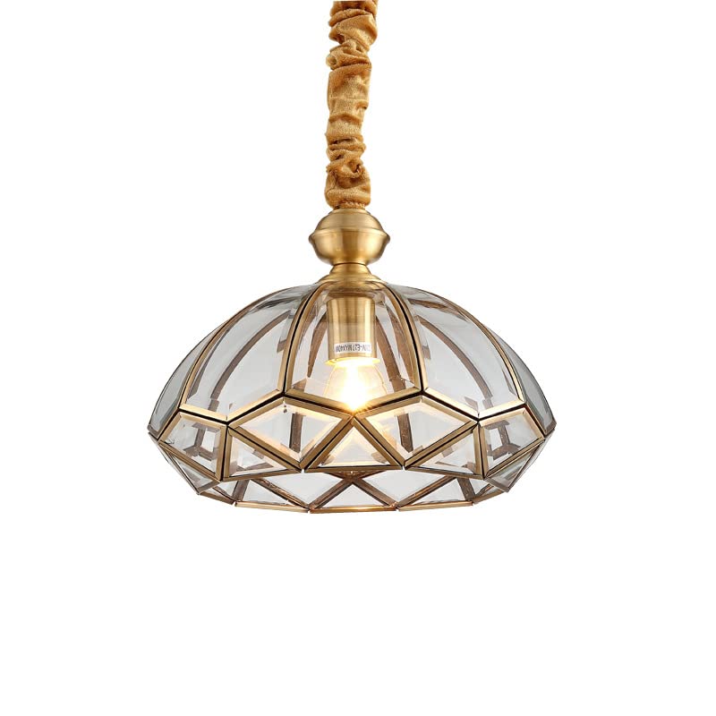 Image of CITRA 1-Light Brass Vintage Gold Glass Pendant Ceiling Light - Warm White