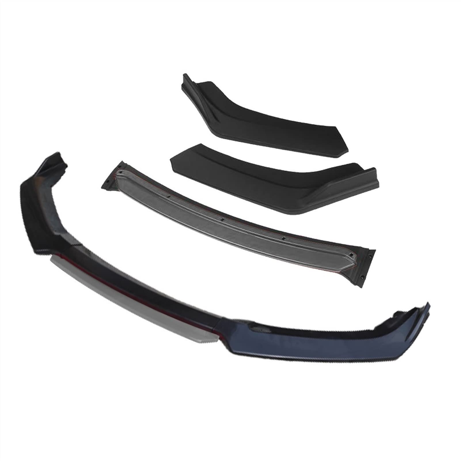 3 szt. Przedni zderzak samochodowy część rozdzielająca nakładki zderzaka dyfuzor Lip Body Kit Spoiler zderzaki, dla Hyundai, dla Elantra, 2000-2020 czarny Przedni spoiler samochodu(4pcs+Grey)