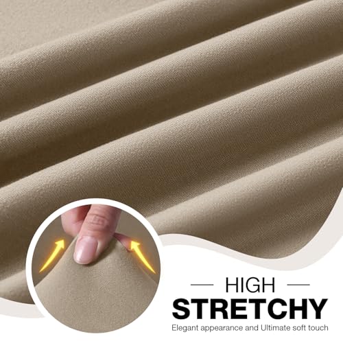 Image of TAOCOCO Stretch Recliner Sofa Covers 3 Pieces Couch Covers for 3 Seat Reclining Sofa, Soft Polyester Fabric Washable Furniture Protector Sofa Slipcovers with Pockets (3 Seat, Taupe)