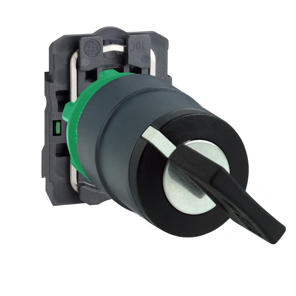 Schneider Electric Harmony XB5 - Key Selector Switch, Plastic, 2 Positions, Ronis 455 Keylock, Stays Put, 1NO, 22 mm Mount, XB5AG21, Black
