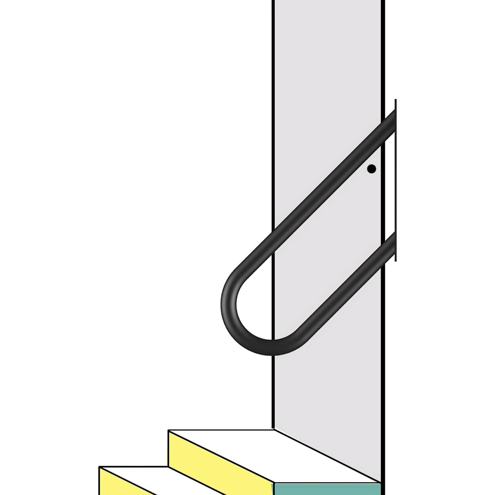 FKXSXAZ 19.7" Handrail for Outdoor Steps, Wall Mounted Grab Bar Garage Proch Stair Railings 1-3 Steps with White Finished, Stainless Steel Railing(Size:70cm/27.6)