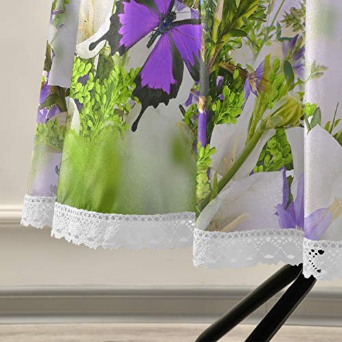 Orezi Round Table Cloths For Home Kitchen Restaurat Decor,Butterfly Flying Flowers Garden Tablecloth Washable Tablecover For Indoor Outdoor Kithchen Party Picnic #TOP4