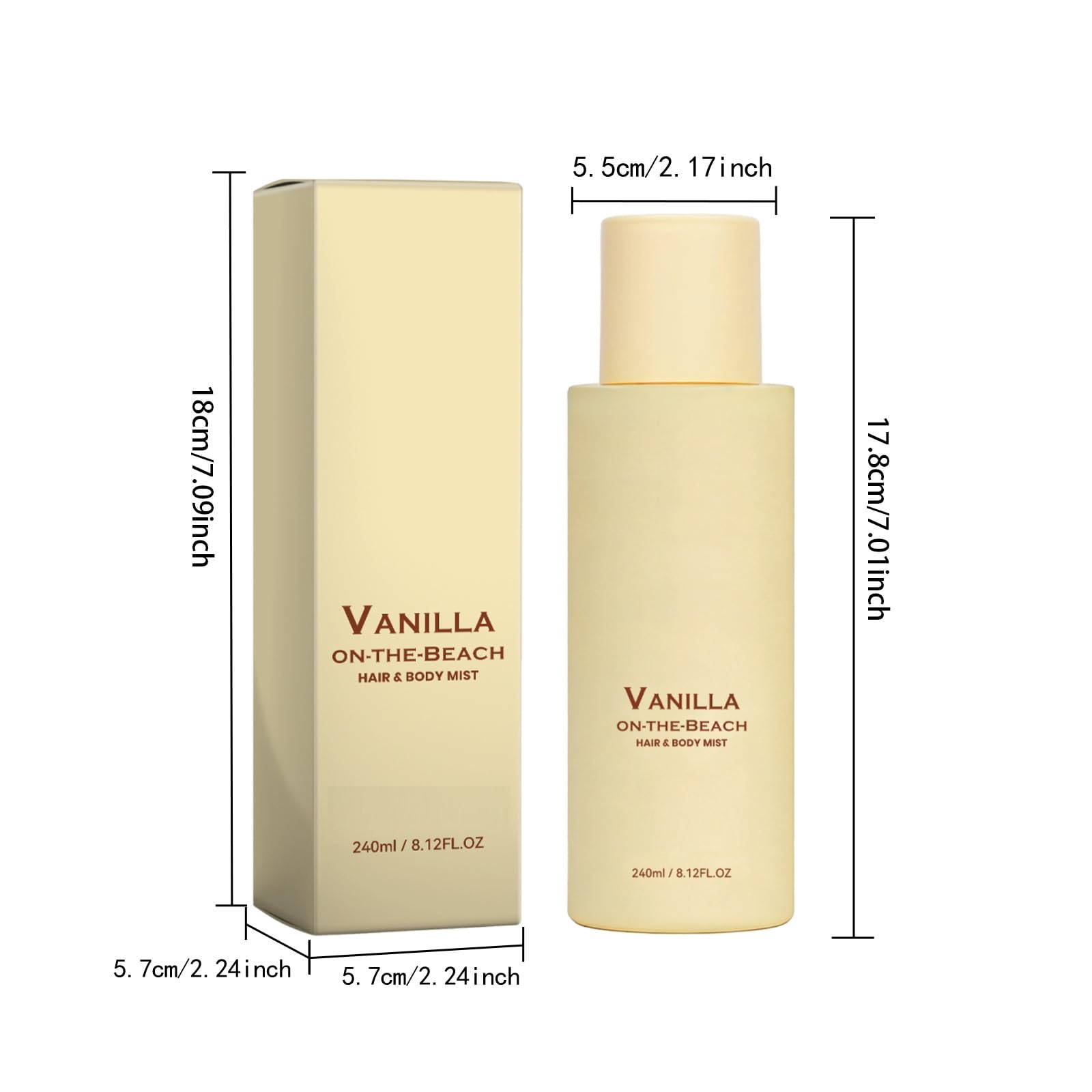 Vanilla On the Beach Spray, 2 in 1 Haar-Körpernebel, Vanilla Beach Fragrance Spray, Vanillas on the Beachs Hair Body Mist Sprays, leicht, nicht fettend alle Hauttypen, tragbar Parfüm Frauen (3pcs)