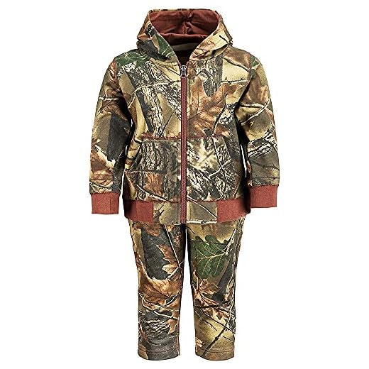 TrailCrest by Treel Infant-Toddler Cotton Full Zip Hoodie Sweatshirt Jacket & Pants Set Tracksuit, 10, Camo