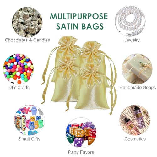 Simplecool Small Gift Bags Drawstring Pouch 4 X 6 Inch. 25Pcs Mini Satin Bags For Small Gifts Jewelry Candy Birthday Party Wedding Favors Baby Shower Valentines Day Mothers Day Christmas thumb #3