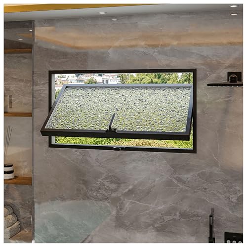 APMOE Rectangular Metal Window, 360&deg; Rotatable Hopper Window with Handles, Flush Mount Bathroom...
