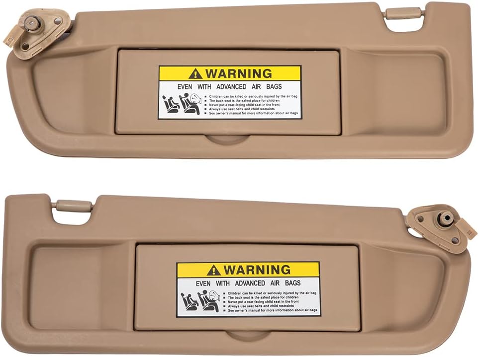 A Pair Beige Left and Right Sun Visor Sunvisor Compatible with 2006 2007 2008 2009 2010 2011 06 07 08 09 10 11 Civic Replaces# 83280-SNA-W01ZB, 83230-SNA-W01ZB
