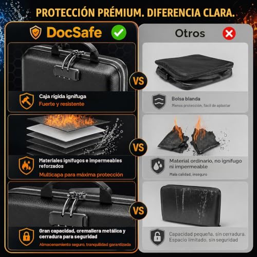 Carpeta archivadora ignífuga auvstar resistente a 5200 °F y blindada con llave 4