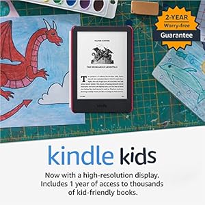 Kindle Kids (2022 release) – If it breaks, we will replace it, includes ad-free books, cover and adjustable light – Unicorn Valley