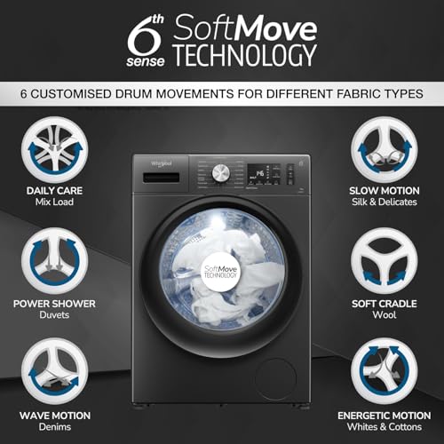 Image of Whirlpool 9 Kg Ozone Technology 5 Star Inverter Front Load Fully Automatic Washing Machine with In-Built Heater (XO9012BYM52E, Midnight Grey, 100+ Tough Stains, 1400 RPM)